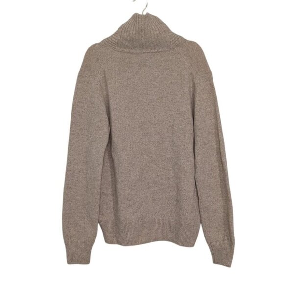 J Crew Shawl Collar Sweater Womens Size Medium Beige Neutral 100% Lambswool Knit - Picture 7 of 10